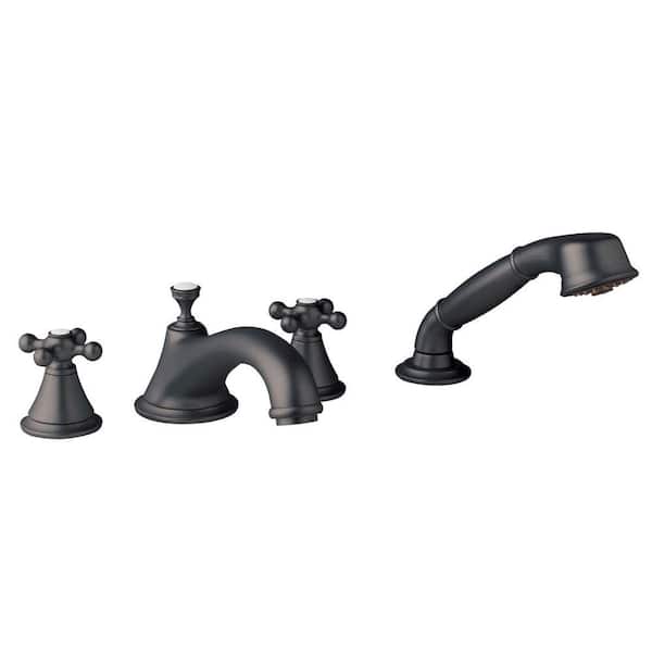 GROHE Seabury 2-Handle Deck-Mount Roman Bathtub Faucet with Handheld Shower in Oil Rubbed Bronze