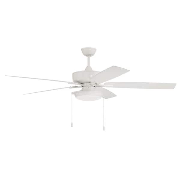 CRAFTMADE Outdoor Super Pro 119-60 in. Indoor/Outdoor Dual Mount White Ceiling Fan with Optional LED Light Kit