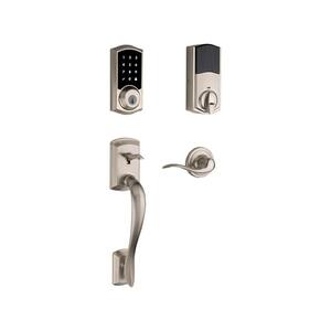 SmartCode 915 Touchscreen Satin Nickel Single Cylinder Keypad Electronic Deadbolt with Avalon Handleset and Tustin Lever