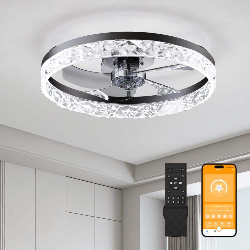 "20"" Ceiling Fan with Light & Remote Control, Dimmable 3-Color, Quiet DC Motor (Black)" price history on PriceWatchPro