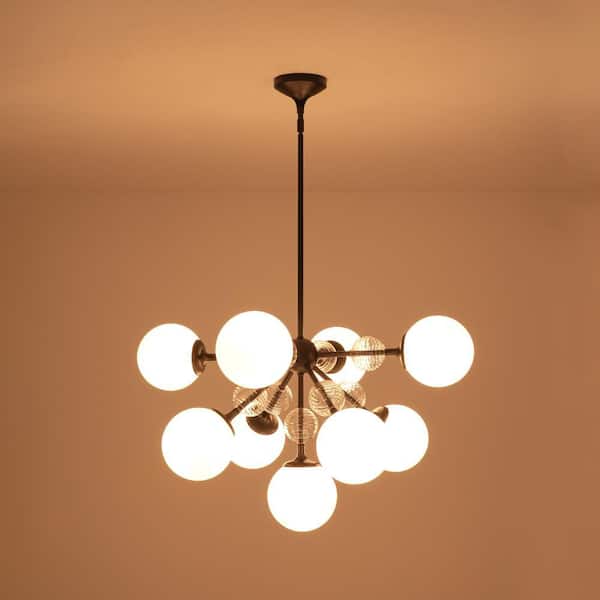 【M2799-85-59】スポットライト　ブラック　6個セット　電球付き Y'INSP 9-Light Matte Black Modern Sputnik Style Chandelier Hanging