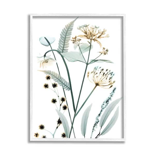 Stupell Industries Blooming White Floral Display on Glam Designer Bookstack Wall Art, 11x14