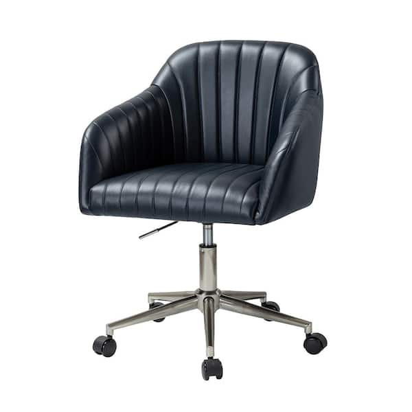 Navy leather desk discount chair