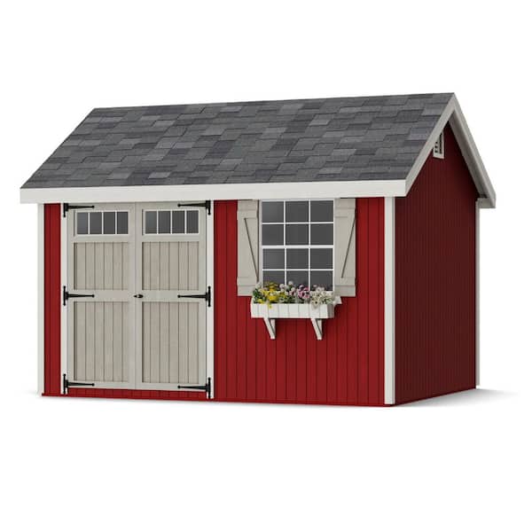 Little Cottage Co. Colonial Pinehurst 10 ft. x 12 ft. Outdoor Wood Storage Shed Precut Kit with Operable Window (120 sq. ft.)