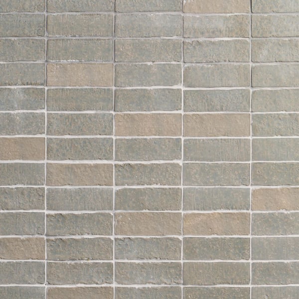 Creston Seawater Gray 12.03 in. x 12.39 in. Stacked Matte Porcelain Mosaic Floor and Wall Tile (1.03 sq. ft. / Each)