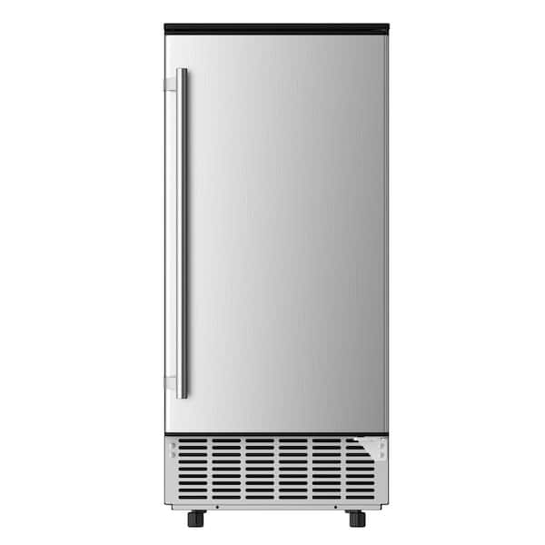 SIMZLIFE 15 in. 80 lb./24H Freestanding/Built-in Ice Maker in Stainless Steel, 24 lb. Storage Capacity, 3-Possible Ice Cube Sizes