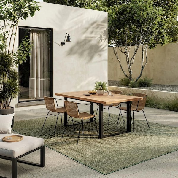 Horizon Indoor/Outdoor Green 8 ft. x 10 ft. Geometric Contemporary Area Rug