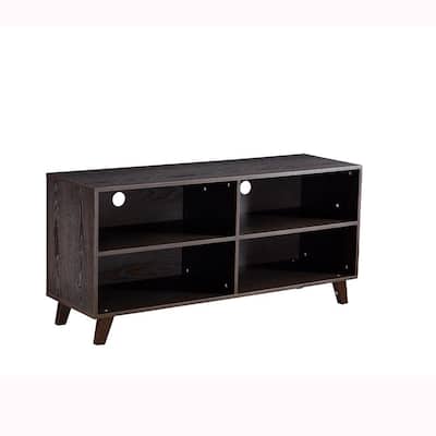 Yolande 52 in. Espresso Rectangle Wash MDF TV Stand 54 in.with Adjustable Shelves