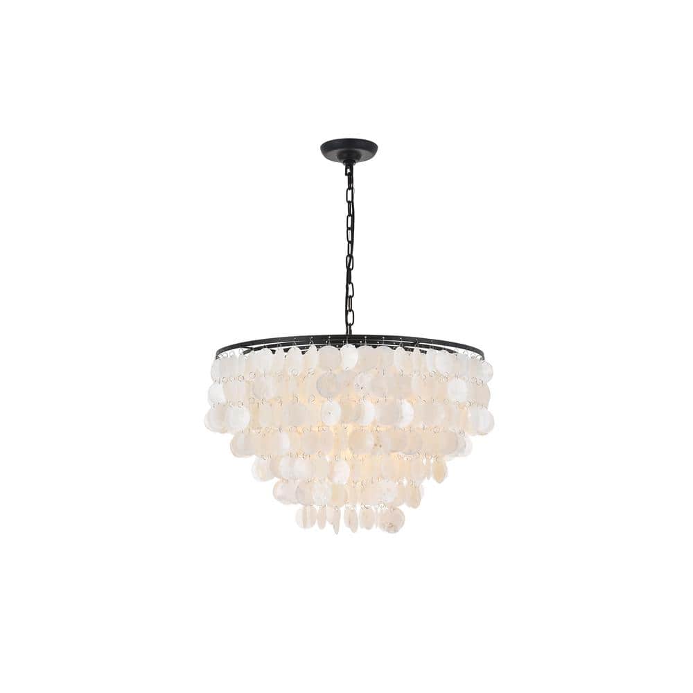 Timeless Home Stephen 25.6 in. W x 17.5 in. H 6-Light Black and White Penda