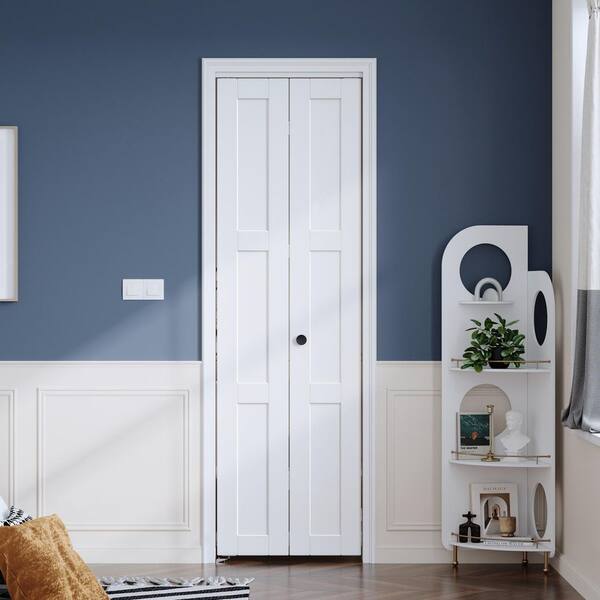 Fredbeck 24 in. x 80 in. 3-Lite Panel White Finshed Solid Core Wood ...