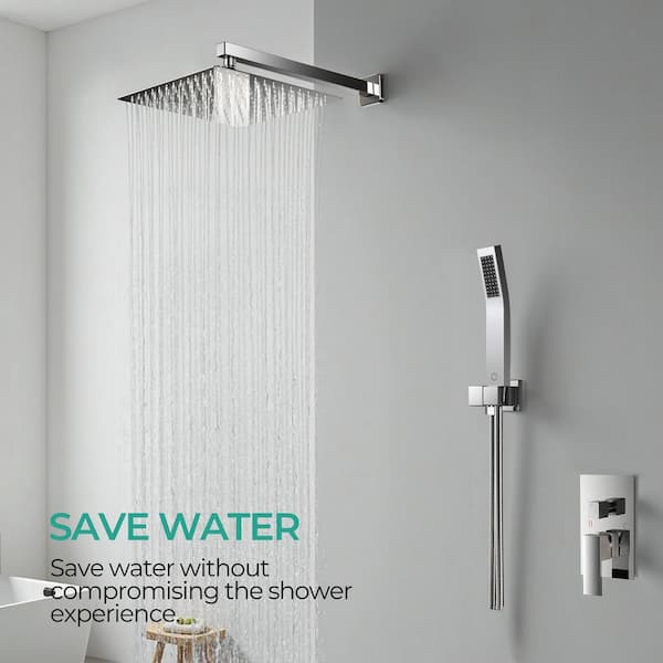 ANZA 10 in. 2-Jet High-Pressure Rainfall Bathroom Shower System in