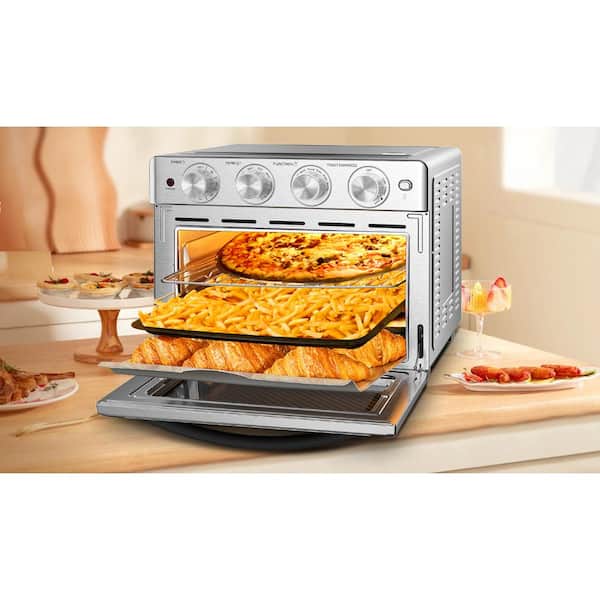  GE Digital Air Fryer Toaster Oven + Accessory Set, Convection  Toaster with 8 Cook Modes, Large Capacity Oven - Fits 12 Pizza, Countertop Kitchen Essentials