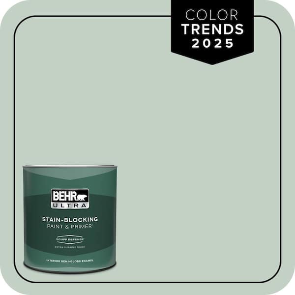BEHR ULTRA 1 qt. #PPU11-13 Frosted Jade Extra Durable Semi-Gloss Enamel Interior Paint & Primer
