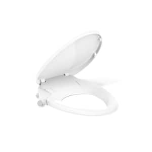 Purewash M300 Non-Electric Bidet Seat for Elongated Toilets in White with Chrome Handles