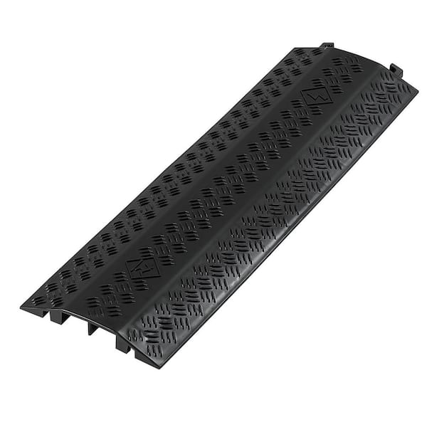 Heavy-Duty Drop Over Cable Cover, 17,500 lbs./Axle, Floor Cord & Hose Protector Ramp, High Traffic, Indoor/Outdoor, 1 Pc