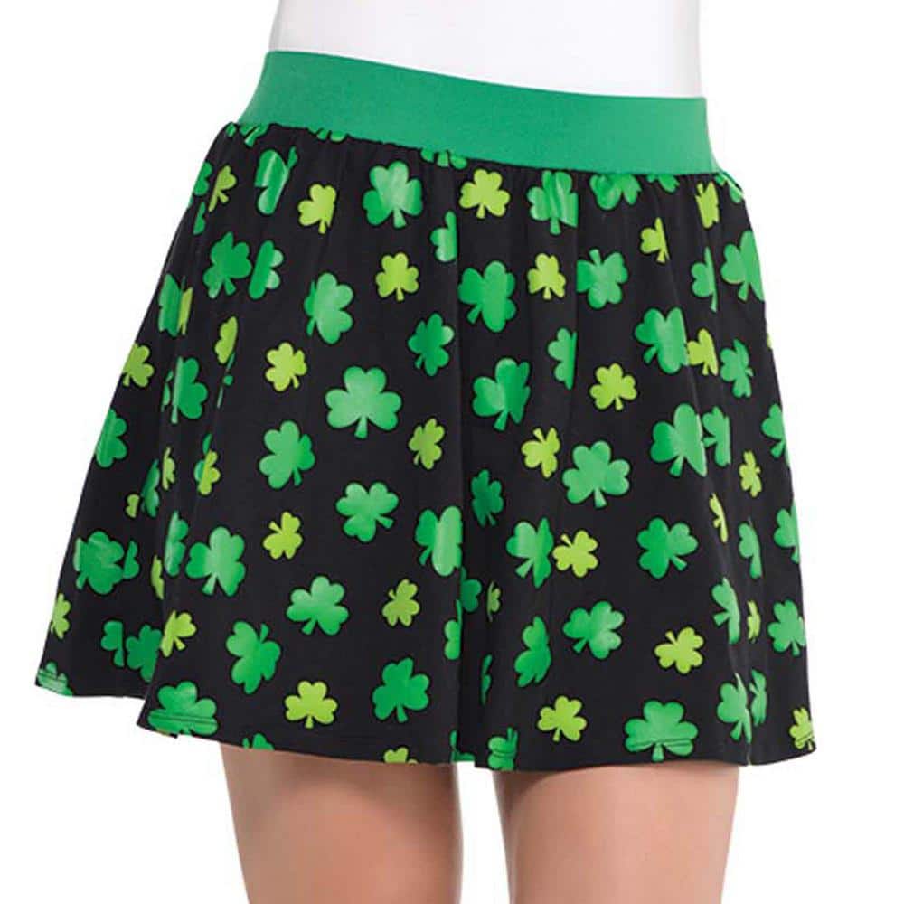 Black Cotton Polyester Blend Shamrock St. Patrick's Day Skirt price history on PriceWatchPro