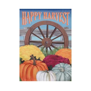12 in. x 18 in. Happy Harvest Wheel Garden Flag