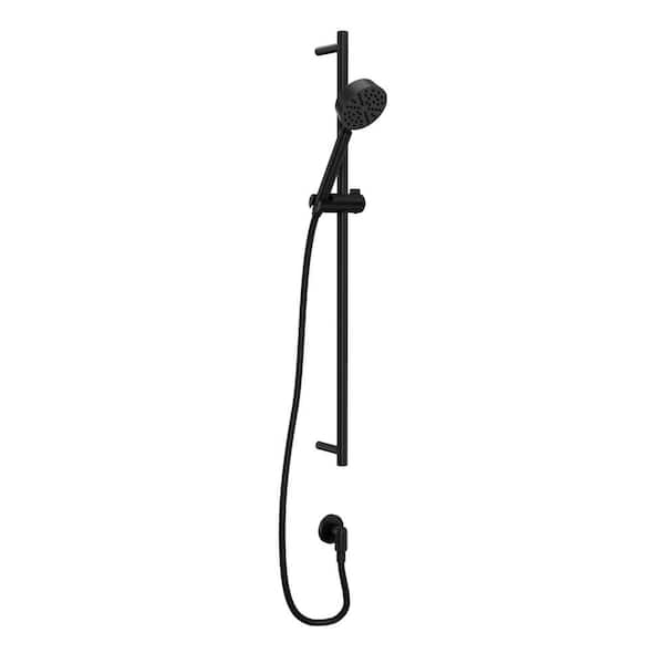 1- -Spray Round Wall Bar With Hand Shower in Matte Black