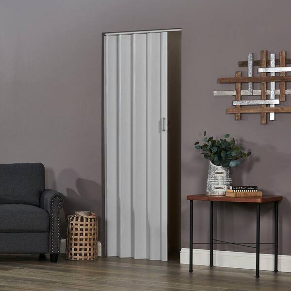 Spectrum 36 in. H x 80 in. H Oakmont PVC Vinyl Dove Grey Accordion