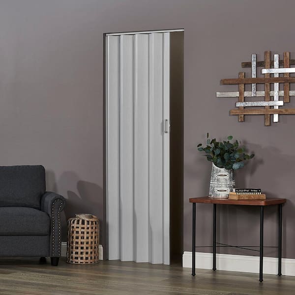 Spectrum 48 in. x 96 in. Express One Vinyl Gray Accordion Door