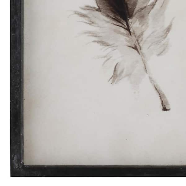 seks Blind vertrouwen Monnik Storied Home Creative Co-Op Set of 4 Styles Wood Framed Black and White  Feather Wall Decor Art Print 24 in. x 12 in. DA6901SET - The Home Depot