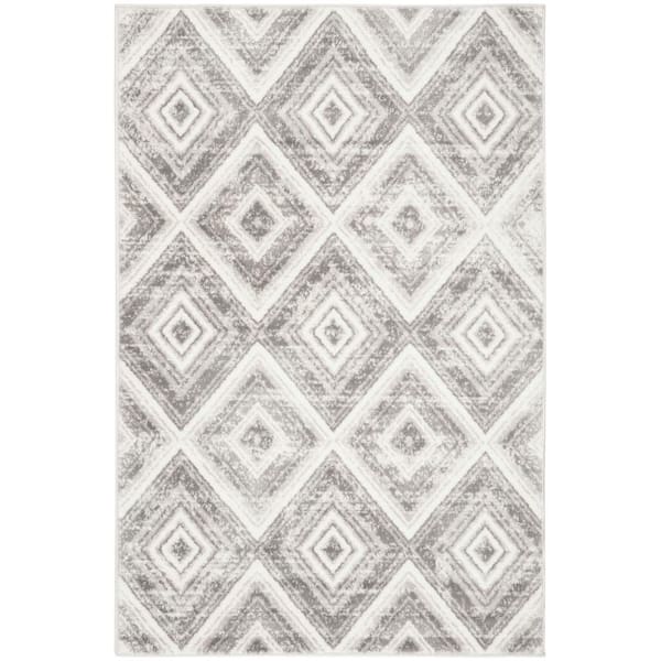 SAFAVIEH Skyler Gray/Ivory 4 ft. x 6 ft. Geometric Area Rug