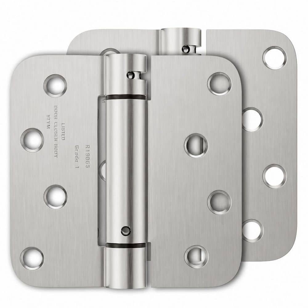 4 in Brushed Nickel Self Closing Spring Door Hinges, Metal, 5/8 in Radius Corners, 2 Pack price history on PriceWatchPro
