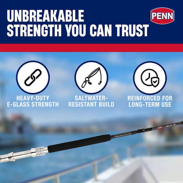 penn 6 foot fishing rod Penn Ally II Boat Conventional Casting Fishing Rod 6 ft. Up to 50 lbs. Black