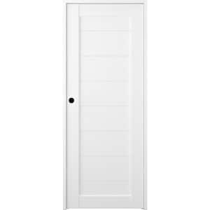Ermi 29,75 in. x 83,25 in. Left-Hand Bianco Noble Composite Wood Single Prehung Interior Door