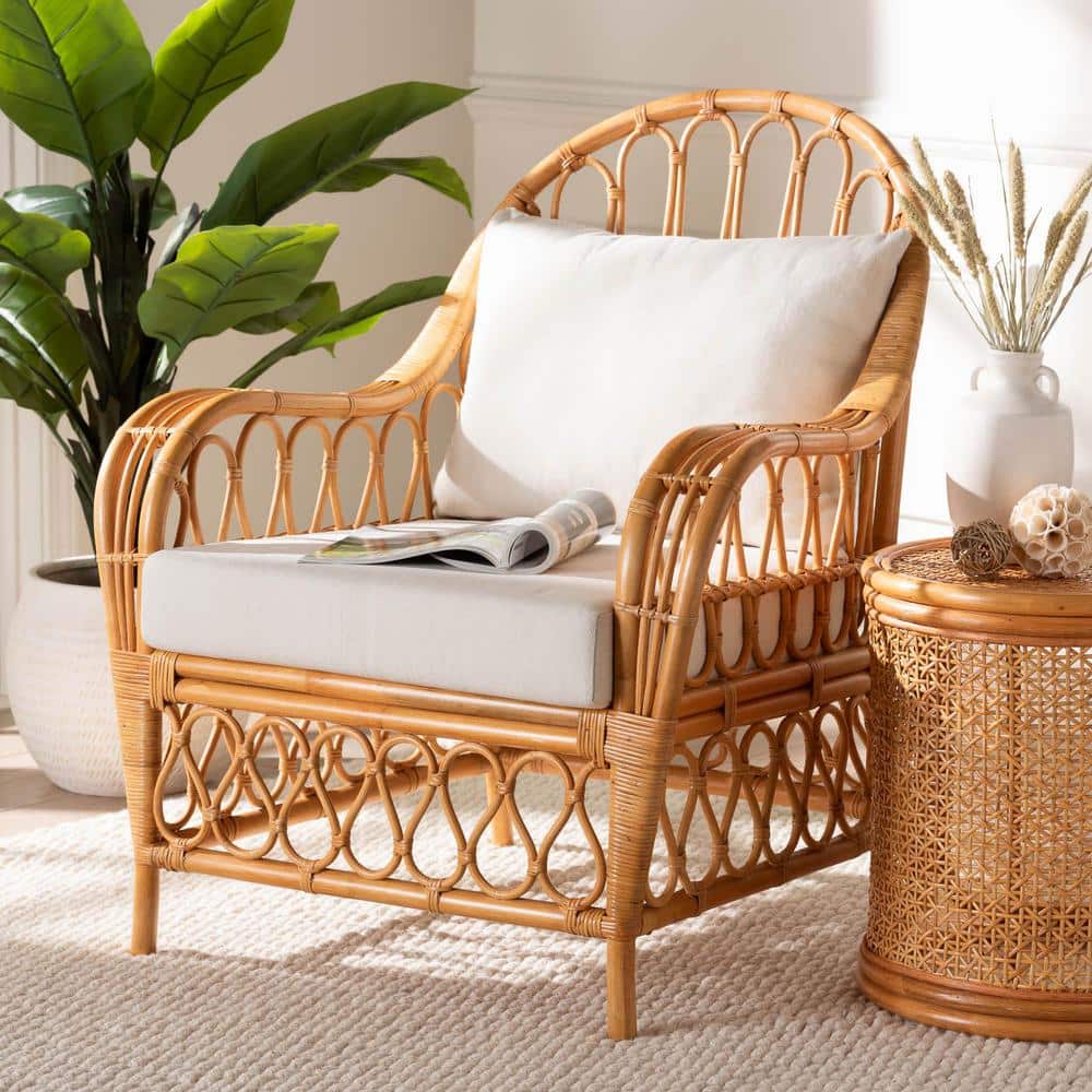 bali & pari Reina Light Honey Rattan Arm Chair 246-13726-HD - The
