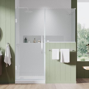 Tampa-Pro 47 7/8 in. W x in. H Rectangular Pivot Frameless Corner Shower Enclosure in Chrome with Buttress Panel