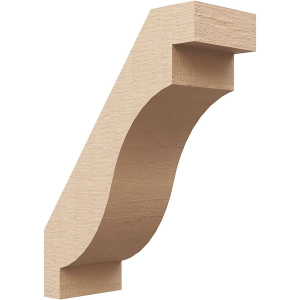 Ekena Millwork 5 in. x 16 in. x 12 in. Copenhagen Rough Cedar Woodgrain Timberthane Polyurethane Knee Brace, Primed