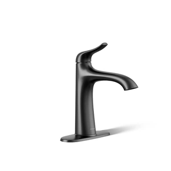 KOHLER Easmor Single-Handle Single Hole Bathroom Faucet in Matte Black