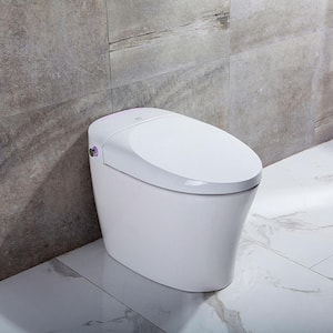 Rosemary 1-Piece 0.8/1.28 GPF Dual Flush Elongated Bidet Toilet in White