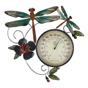Thermometer Metallic Wall Decor - Dragonfly