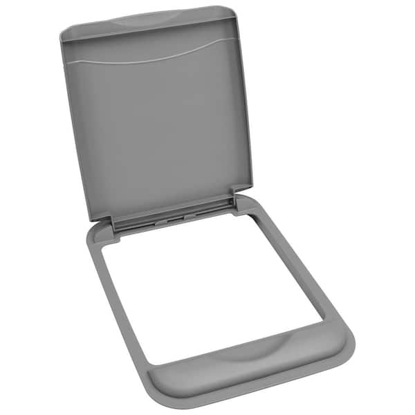 Rev-A-Shelf 50 Qt. Polymer Trash Can Replacement Lid, Silver