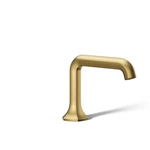 Occasion Bathroom Sink Faucet Spout with Straight Design in Vibrant Brushed Moderne Brass