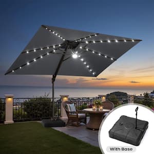 9 foot lighted offset patio umbrella PURPLE LEAF 9x12ft with Solar Lights, Rectangular Patio Umbrella, Yard Umbrellas, Navy Blue Elevate your outdoor living with Crestlive Products 9 x11 FT cantilever umbrella Pellebant 9x11FT Outdoor Dual Top