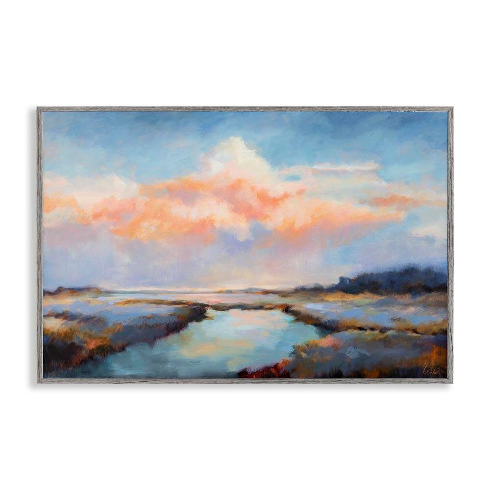 River with Pastel Clouds by Odile Gray Framed Nature Giclee Art Print 16 in. x 24 in. price history on PriceWatchPro