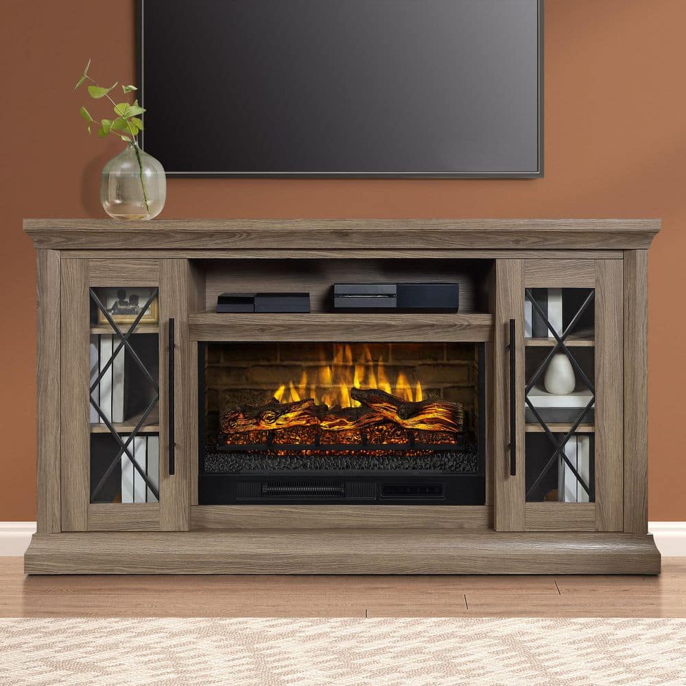 コンパ　Lionel Benjamin Whalen 65 in. Fireplace Freestanding Console-Medium and Light