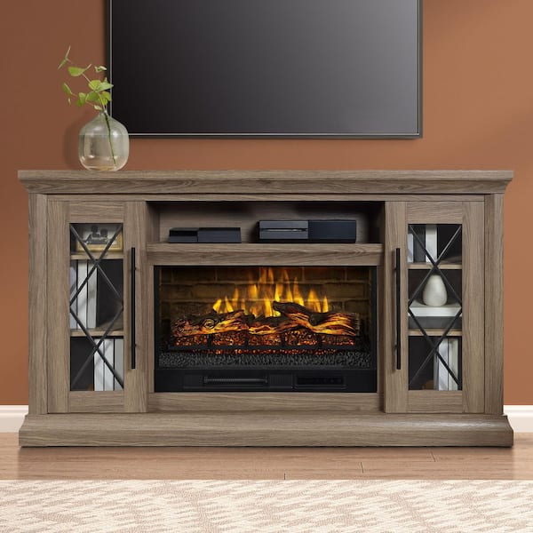 Whalen 58 inch Fireplace Freestanding Console-Medium & Light Camel