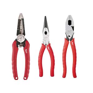 7.75 in. Combination 6-in-1 Wire Strippers Pliers with Lineman's Pliers with Crimper and Long Nose Pliers Set (3-Piece)