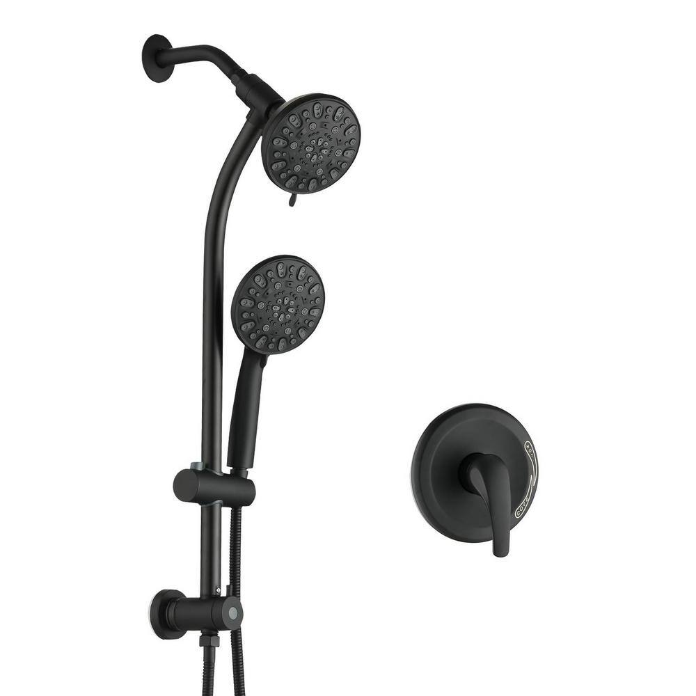 Ceria Single Handle 7-Spray Shower Faucet 1.8 GPM, Fixed and Handheld Shower Head in Matte Black (Valve Included) price history on PriceWatchPro