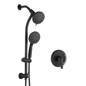Ceria Single Handle 7-Spray Shower Faucet 1.8 GPM, Fixed and Handheld Shower Head in Matte Black (Valve Included)