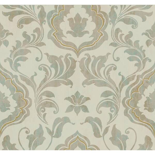 York Wallcoverings Gold Leaf Contempo Damask Wallpaper