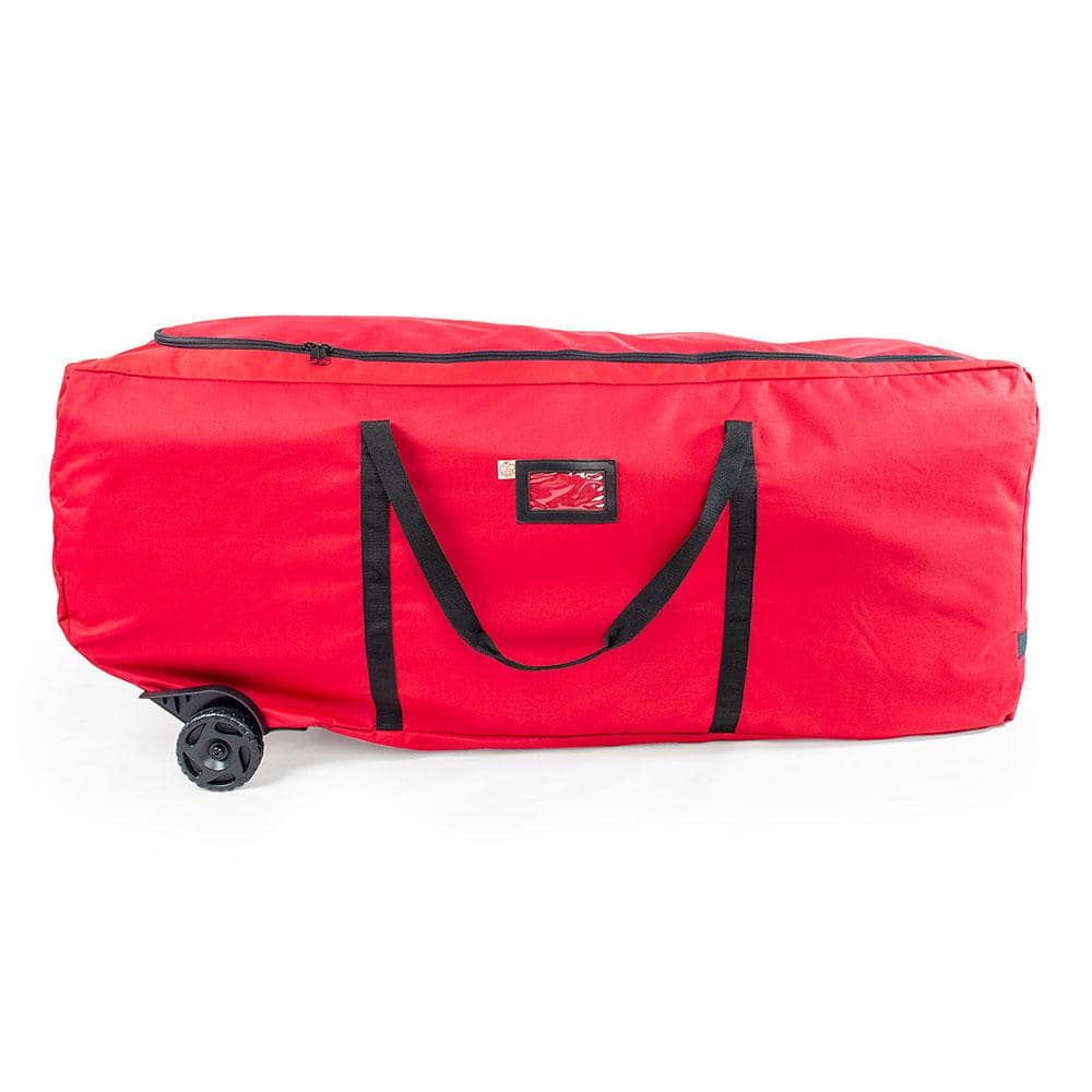 Red Wheeled Duffel Christmas Tree Storage Bag for 9 ft Trees