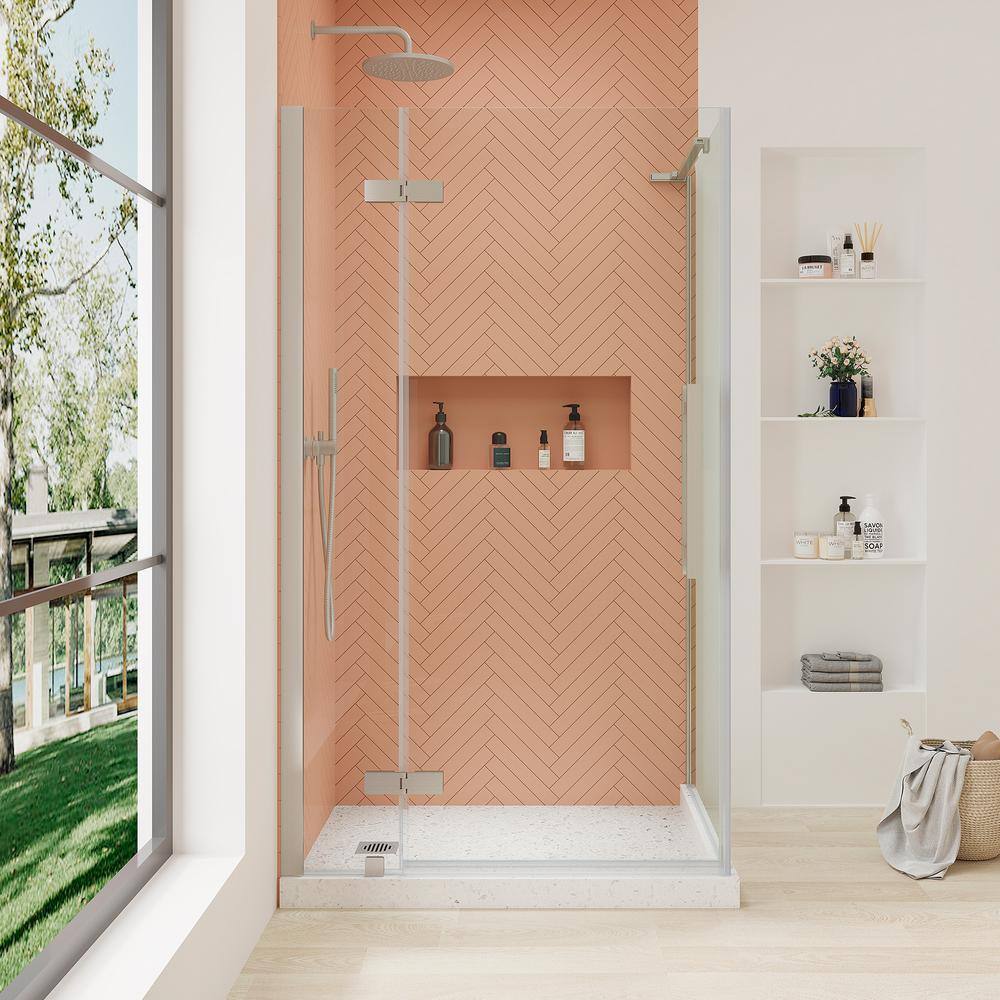 Tampa Satin Nickel Frameless Rectangle Shower Kit