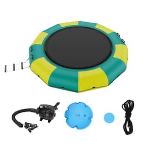 Inflatable Water Bouncer 12 ft. Recreational Water Trampoline Portable Bounce Swim Platform for Kids Adults