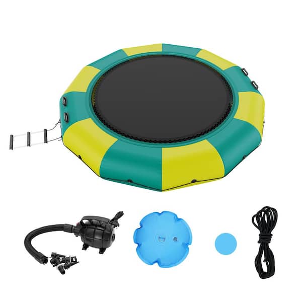 VEVOR Inflatable Water Bouncer 12 ft. Recreational Water Trampoline Portable Bounce Swim Platform for Kids Adults