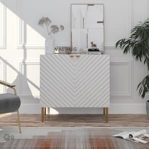 2-Door White Locker Accent Storage Cabinet with Tapered Support Legs